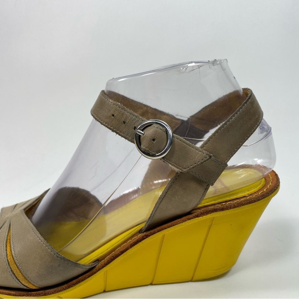Camper Women's Filippa Gray Leather Open Toe Wedge Sandals Size 7 - Picture 6 of 11
